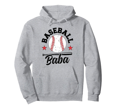 Baseball Baba Grandpa Baseball Player Baba Hoodie - Graphic Print Unisex - T-Shirt, Sweatshirt, Hoodie