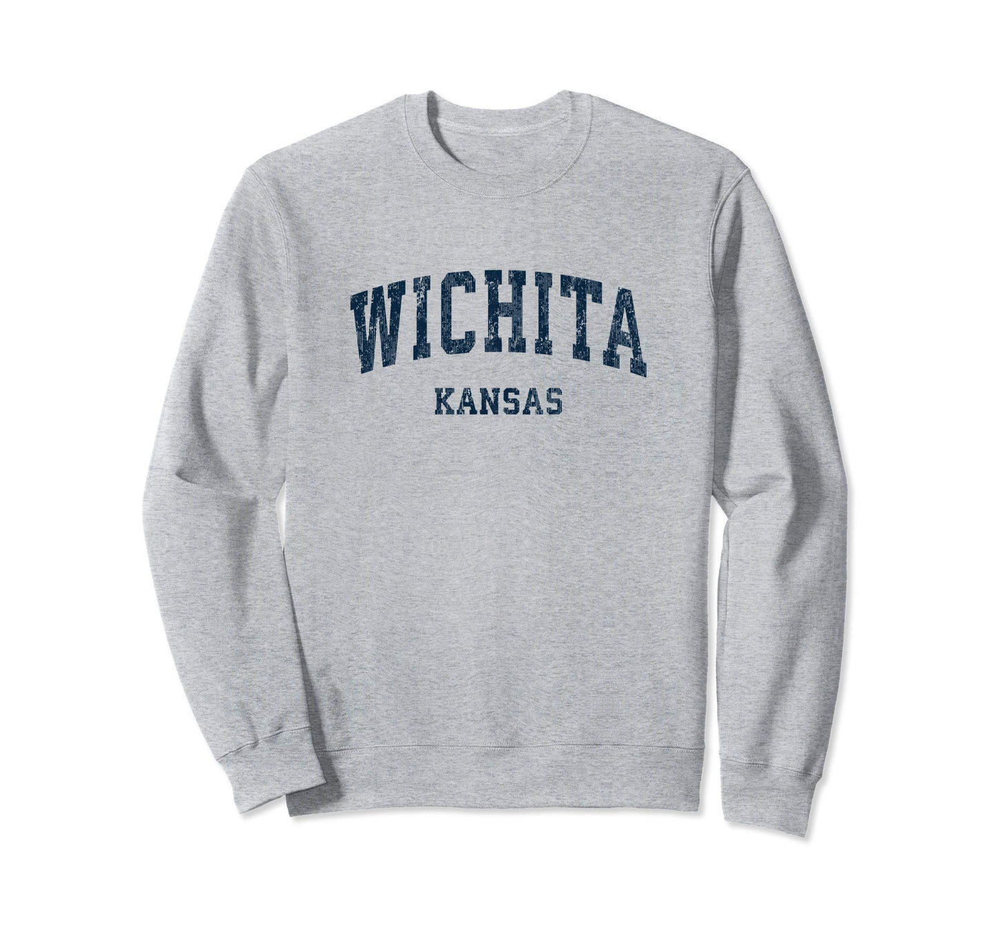 Wichita Kansas Ks Varsity Sports Navy Sweatshirt - Unique Graphic Men Women - T-Shirt, Sweatshirt, Hoodie