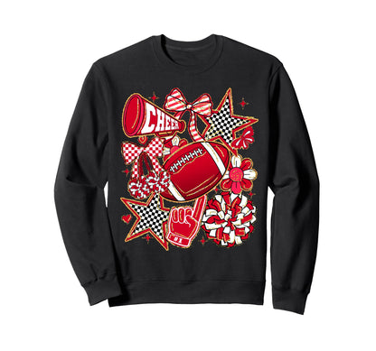 Cheer Mom Red Cheerleader Game Day Sweatshirt - Novelty Apparel Men Women - T-Shirt, Sweatshirt, Hoodie