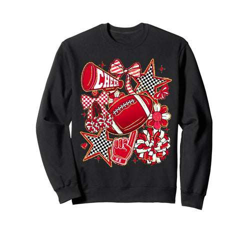 Cheer Mom Red Cheerleader Game Day Sweatshirt - Novelty Apparel Men Women - T-Shirt, Sweatshirt, Hoodie