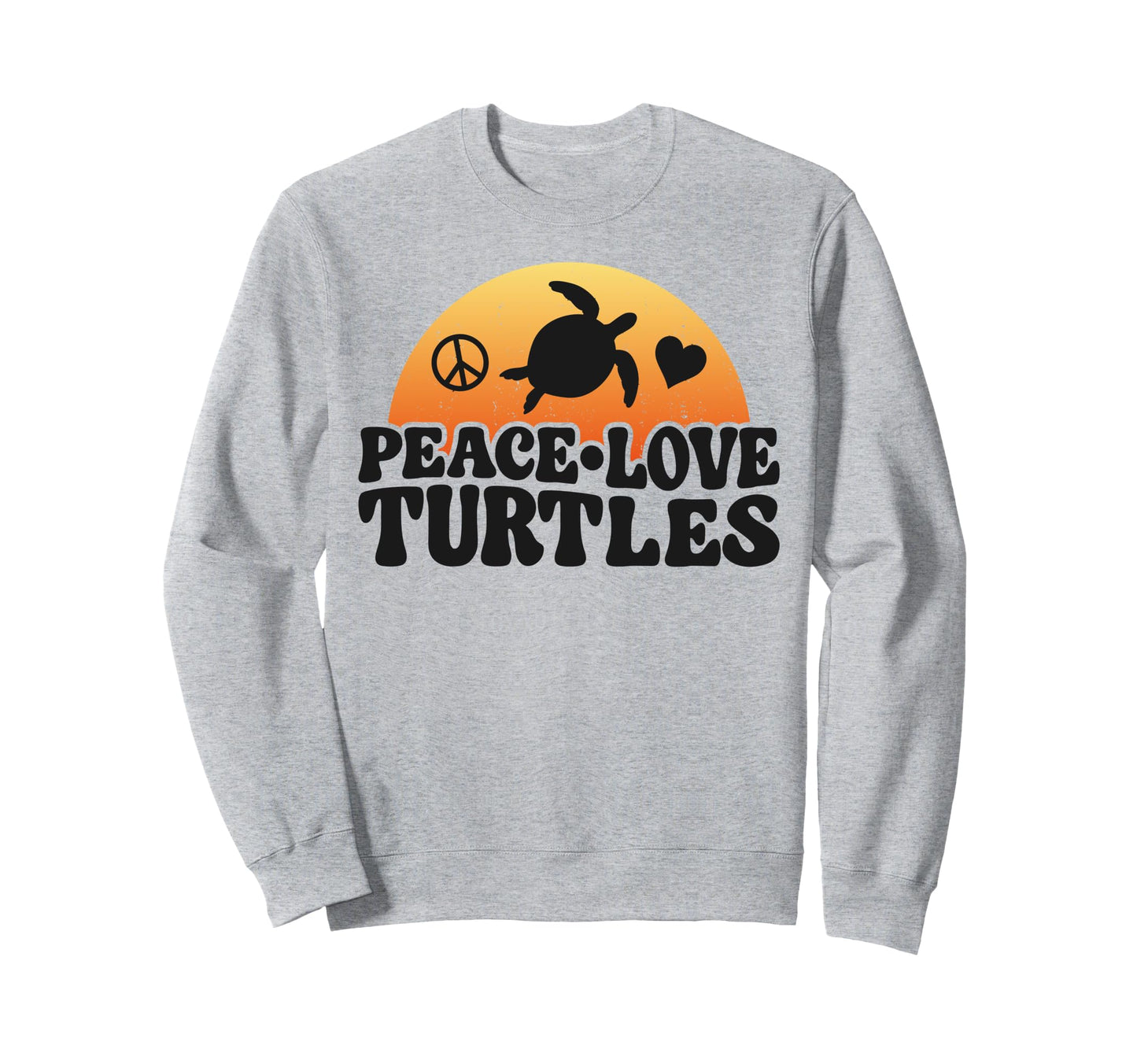 Sea Turtle Tortoise Peace Love Sweatshirt - Trendy Graphic for Adults - T-Shirt, Sweatshirt, Hoodie