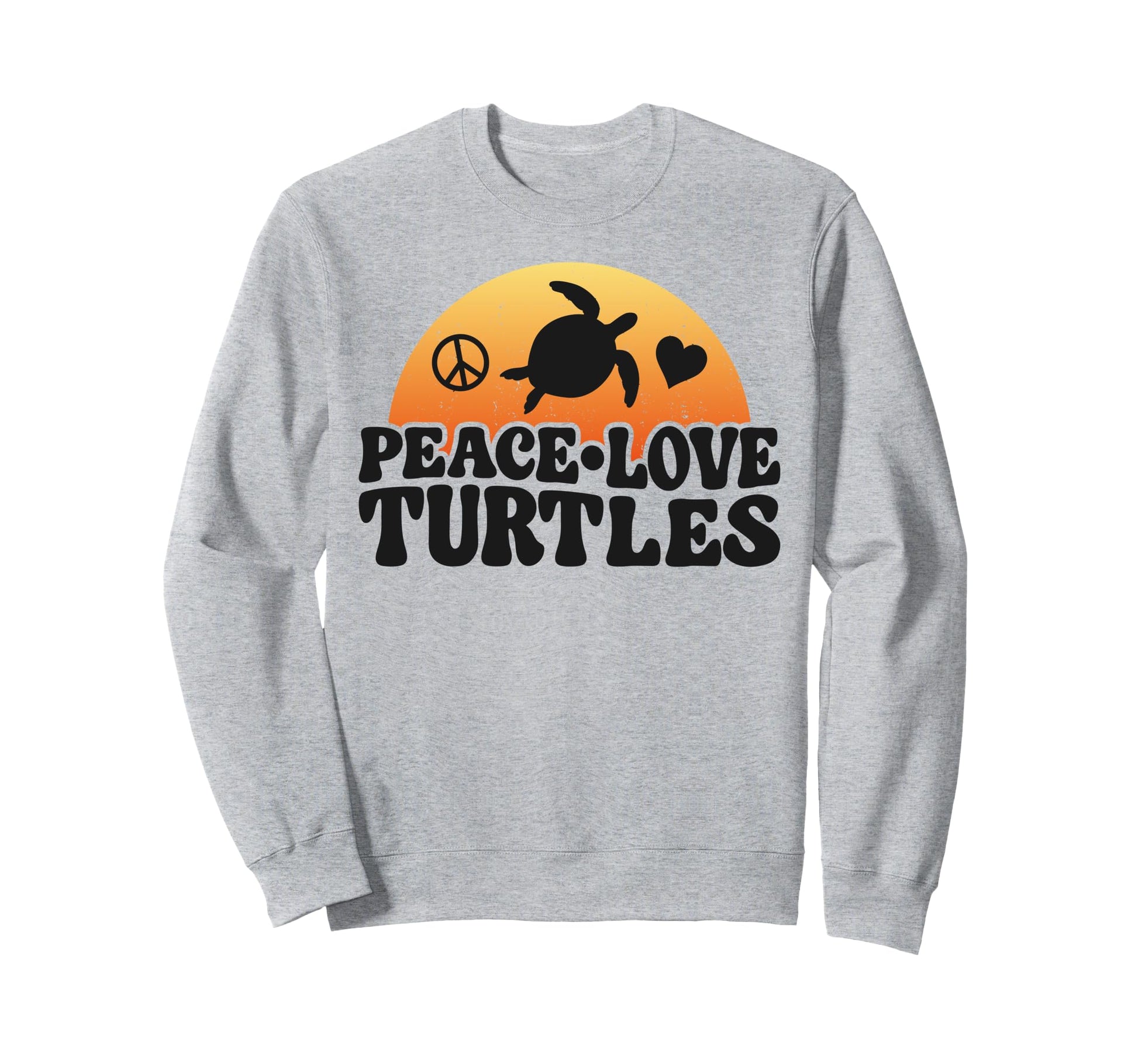 Sea Turtle Tortoise Peace Love Sweatshirt - Trendy Graphic for Adults - T-Shirt, Sweatshirt, Hoodie