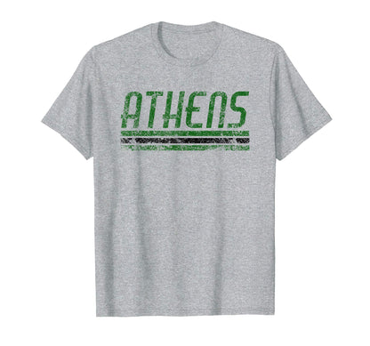 Athens Ohio Weathered Stripe Throwback T-Shirt - Graphic Print for Adults - T-Shirt, Sweatshirt, Hoodie