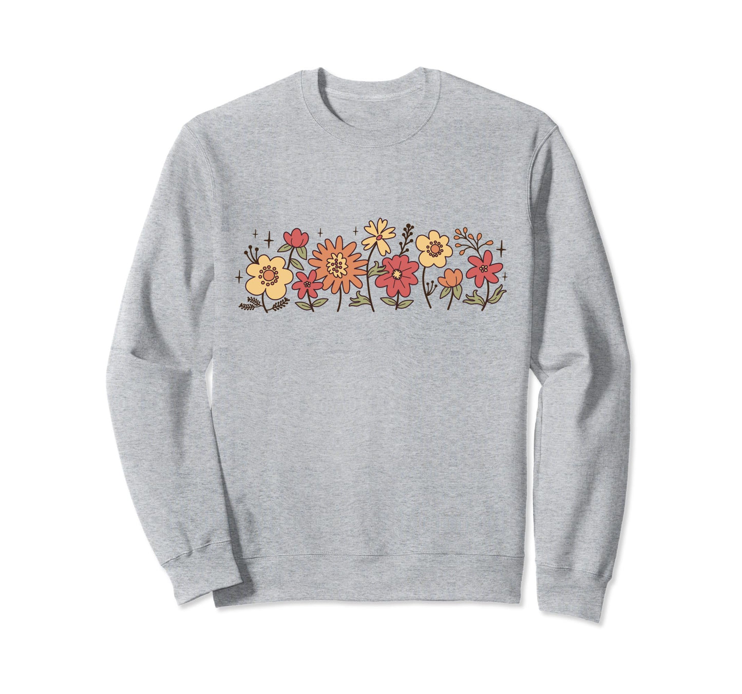 Boho Botanical Garden Wildflower Sweatshirt - Custom Art Print for Adults - T-Shirt, Sweatshirt, Hoodie