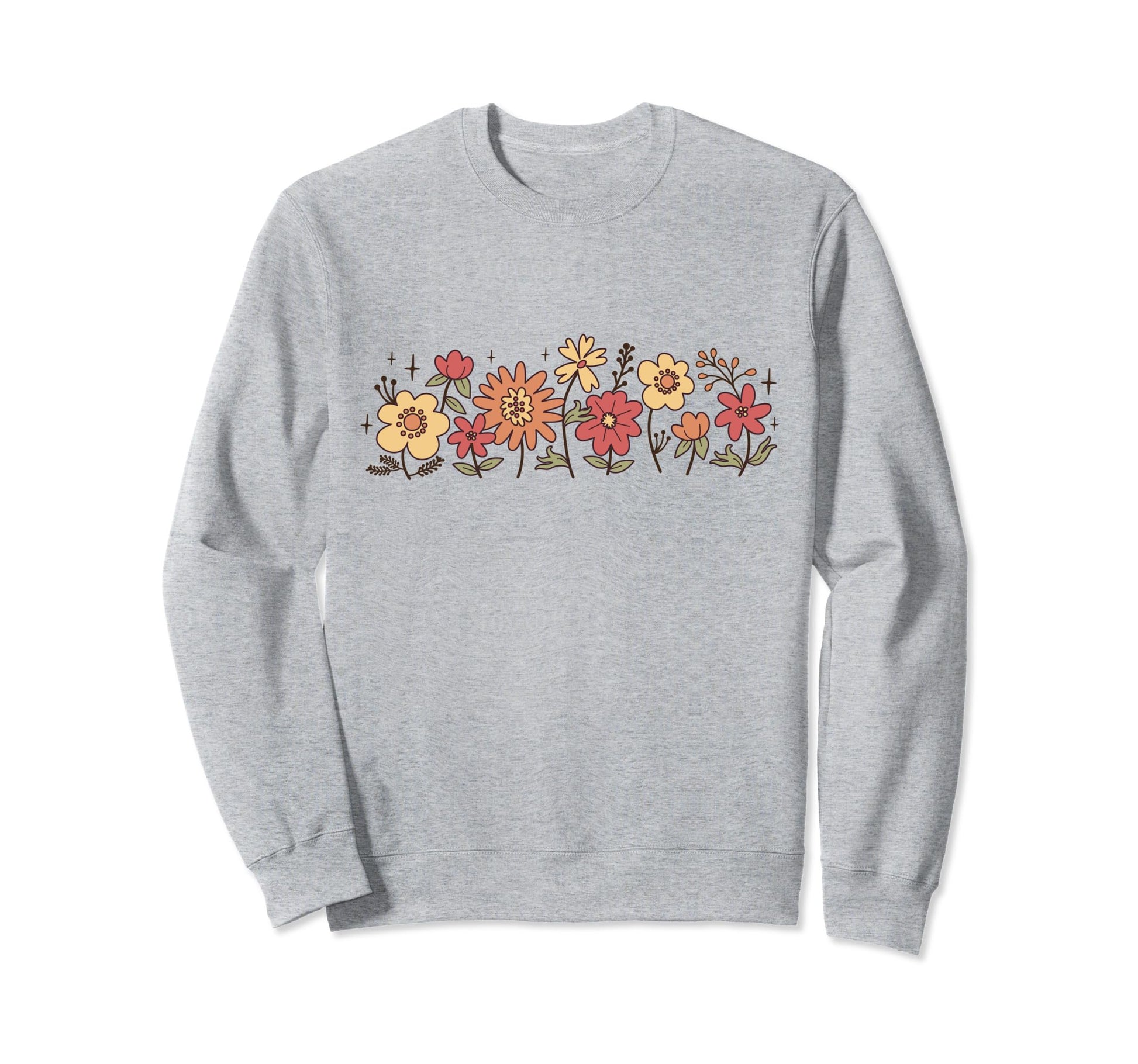 Boho Botanical Garden Wildflower Sweatshirt - Custom Art Print for Adults - T-Shirt, Sweatshirt, Hoodie