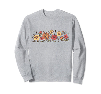 Boho Botanical Garden Wildflower Sweatshirt - Custom Art Print for Adults - T-Shirt, Sweatshirt, Hoodie