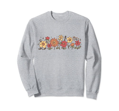Boho Botanical Garden Wildflower Sweatshirt - Custom Art Print for Adults - T-Shirt, Sweatshirt, Hoodie