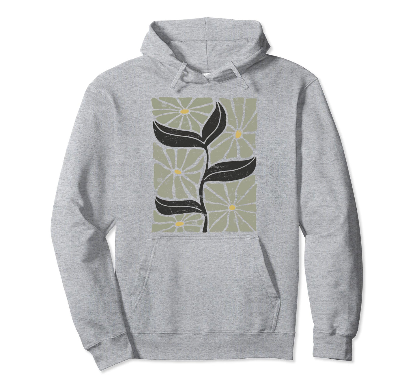 Boho Daisy Flower Botanical Wildflower Hoodie - Unique Graphic Men Women - T-Shirt, Sweatshirt, Hoodie