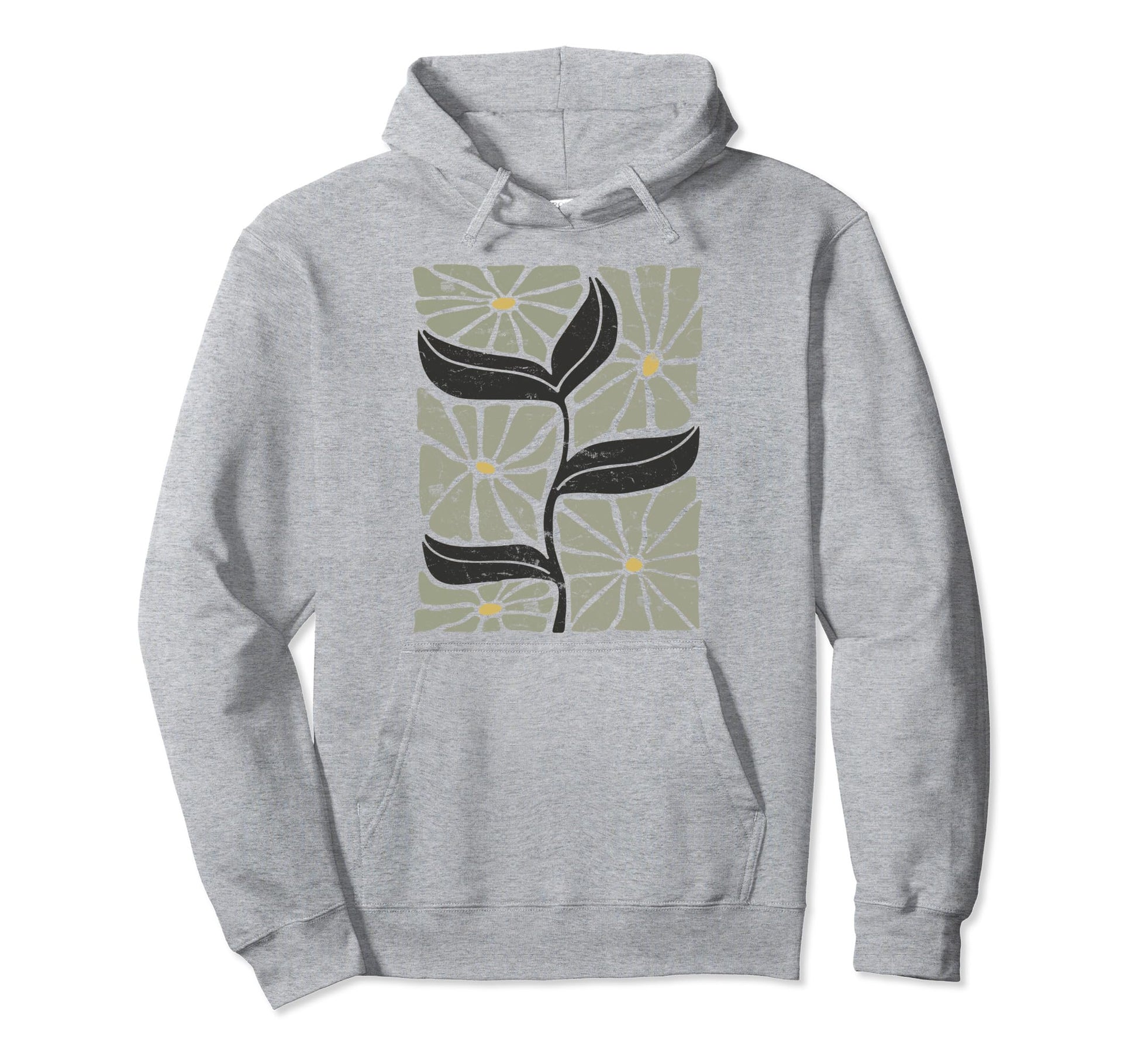Boho Daisy Flower Botanical Wildflower Hoodie - Unique Graphic Men Women - T-Shirt, Sweatshirt, Hoodie