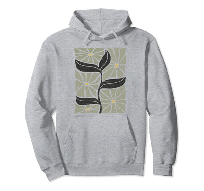 Boho Daisy Flower Botanical Wildflower Hoodie - Unique Graphic Men Women - T-Shirt, Sweatshirt, Hoodie