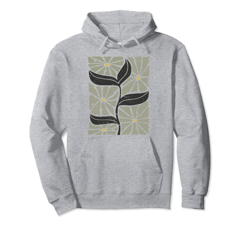 Boho Daisy Flower Botanical Wildflower Hoodie - Unique Graphic Men Women - T-Shirt, Sweatshirt, Hoodie