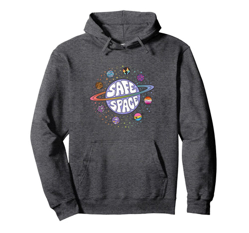 Rainbow Planets Safe Space Hoodie - Trendy Graphic for Adults - T-Shirt, Sweatshirt, Hoodie