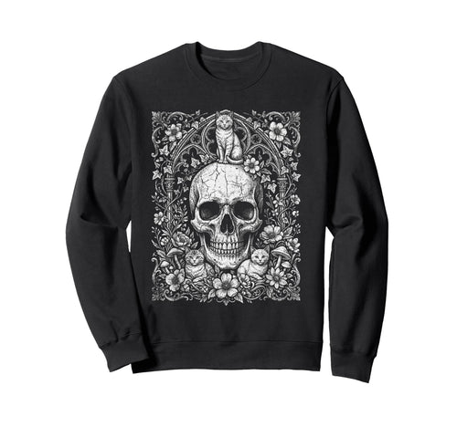 Skull Cat Skeleton Kitty Kitten Sweatshirt - Streetwear Style Unisex - T-Shirt, Sweatshirt, Hoodie