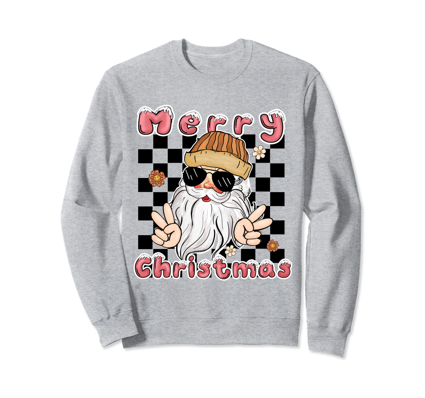 Groovy Santa Claus Peace Boho Sweatshirt - Fun Novelty Design Unisex - T-Shirt, Sweatshirt, Hoodie