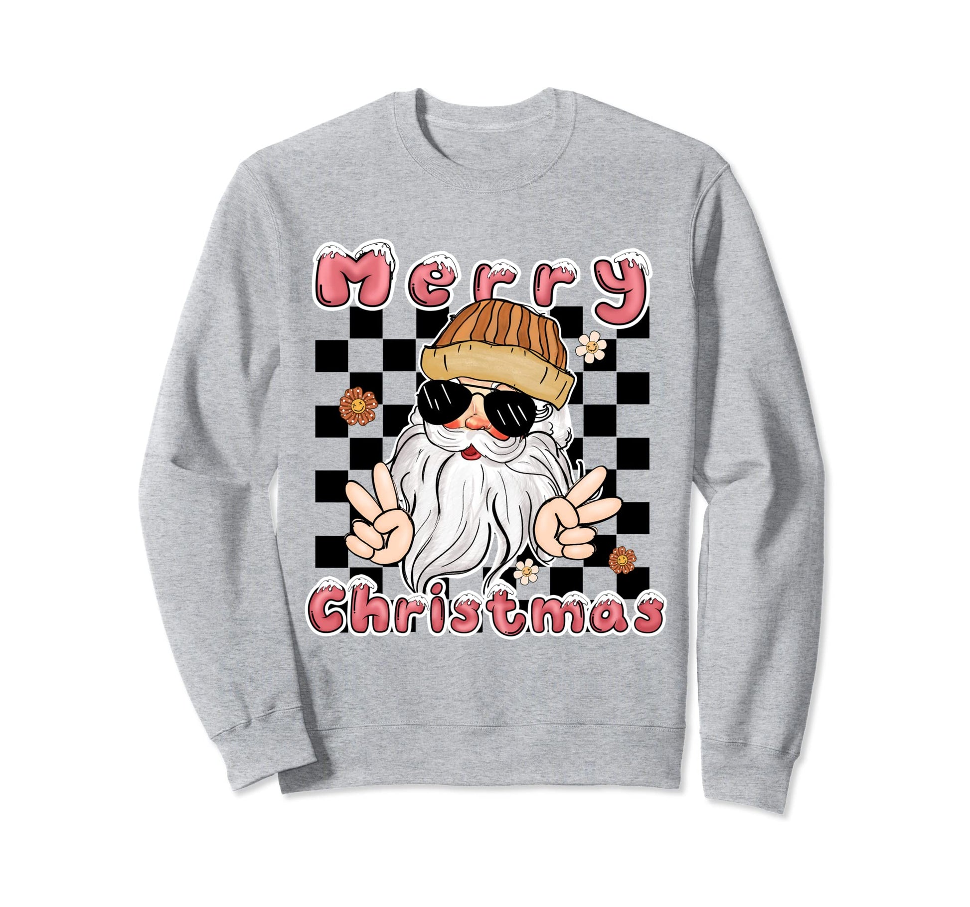 Groovy Santa Claus Peace Boho Sweatshirt - Fun Novelty Design Unisex - T-Shirt, Sweatshirt, Hoodie