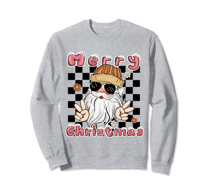 Groovy Santa Claus Peace Boho Sweatshirt - Fun Novelty Design Unisex - T-Shirt, Sweatshirt, Hoodie
