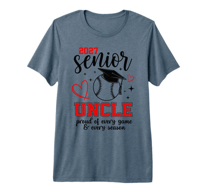 2027 Senior Baseball Uncle Proud Family T-Shirt - Graphic Print for Adults - T-Shirt, Sweatshirt, Hoodie