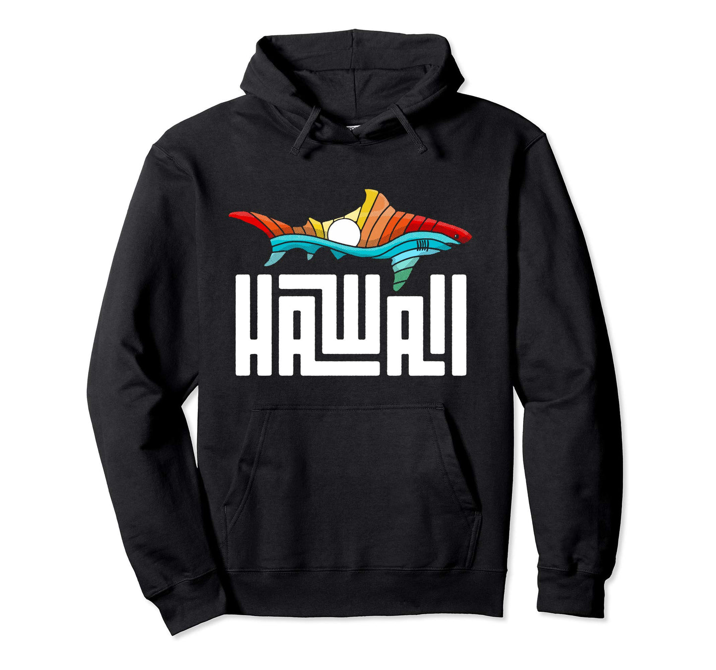 Hawaii Rainbow Shark Hoodie - Novelty Apparel Unisex - T-Shirt, Sweatshirt, Hoodie