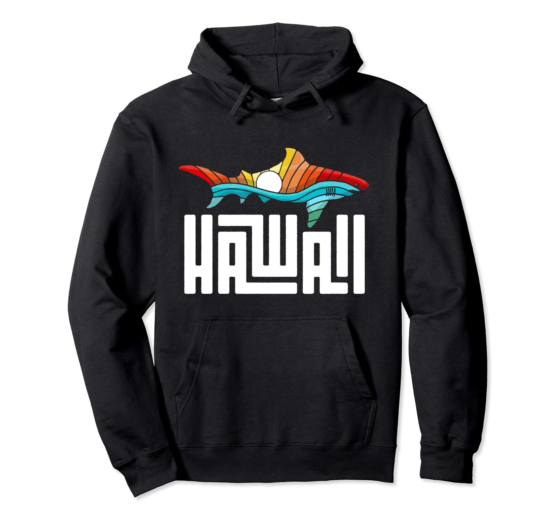 Hawaii Rainbow Shark Hoodie - Novelty Apparel Unisex - T-Shirt, Sweatshirt, Hoodie
