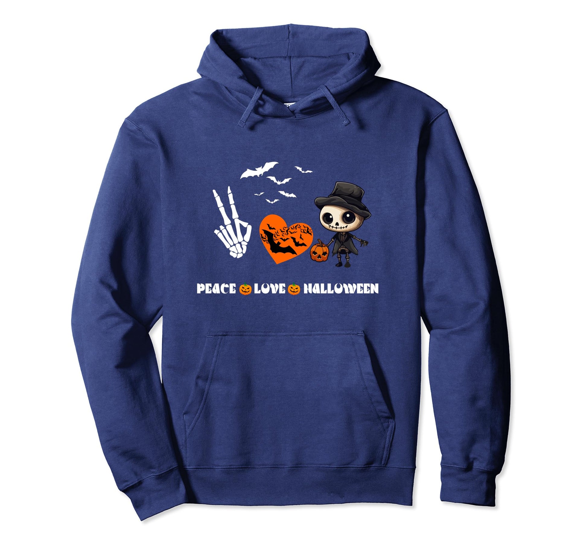Peace Love Halloween Funny Halloween Hoodie - Novelty Apparel for Adults - T-Shirt, Sweatshirt, Hoodie