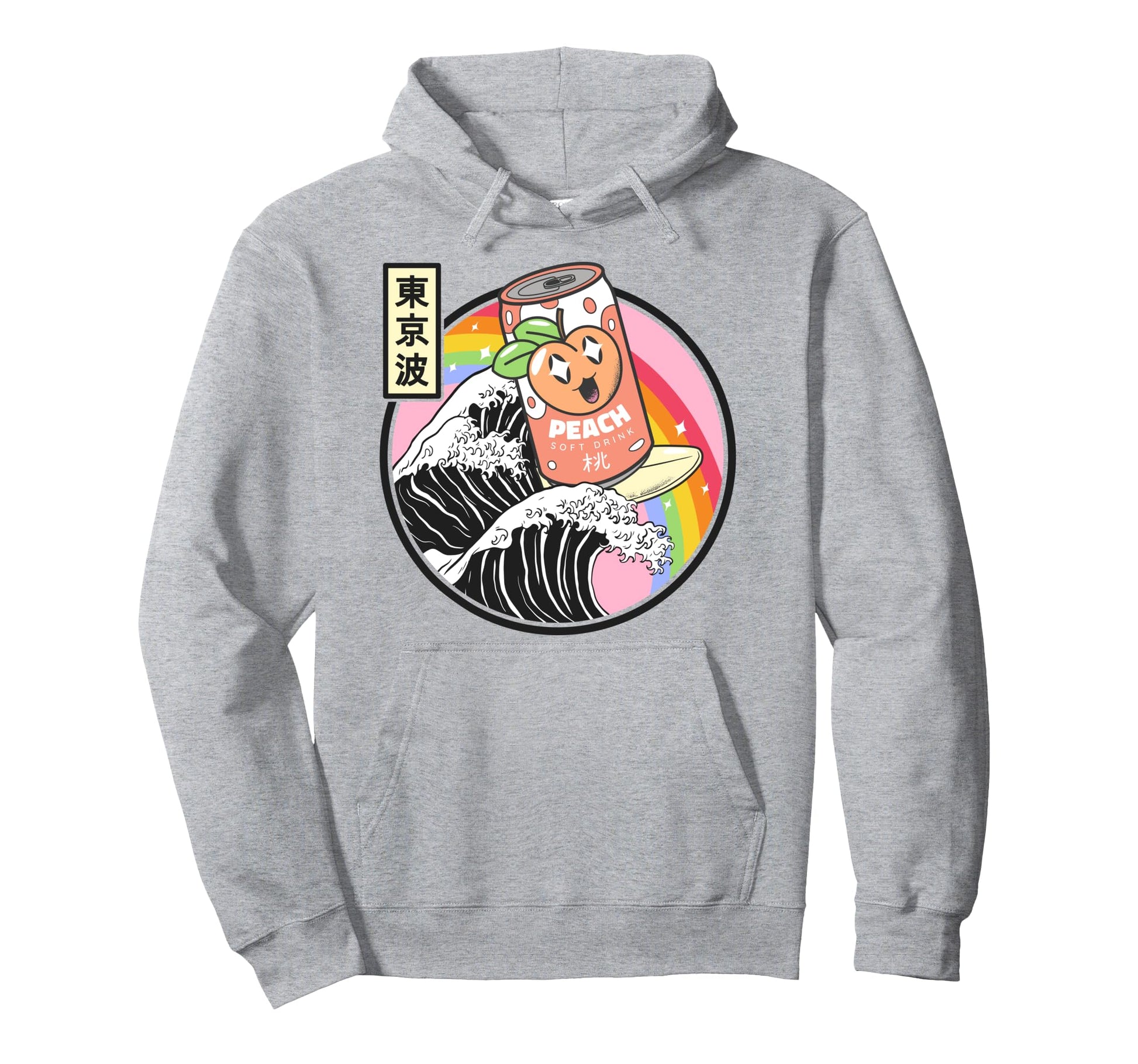 Peach Soda Surfing Kanagawa Wave Japan Hoodie - Streetwear Style Men Women - T-Shirt, Sweatshirt, Hoodie