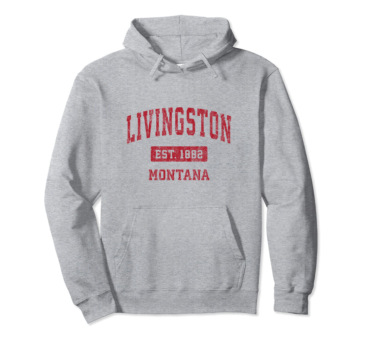 Livingston Montana Mt Sports Red Hoodie - Streetwear Style Men Women - T-Shirt, Sweatshirt, Hoodie