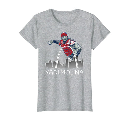 Yadier Molina Skyline T-Shirt - Casual Everyday Wear Men Women - T-Shirt, Sweatshirt, Hoodie