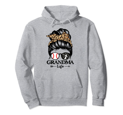 Grandma Life Messy Bun Hair Funny Hoodie - Novelty Apparel Men Women - T-Shirt, Sweatshirt, Hoodie