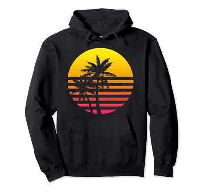 Palm Trees Sunset Summer Vacation Hoodie - Streetwear Style Unisex - T-Shirt, Sweatshirt, Hoodie