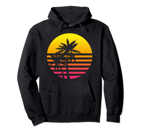 Palm Trees Sunset Summer Vacation Hoodie - Streetwear Style Unisex - T-Shirt, Sweatshirt, Hoodie