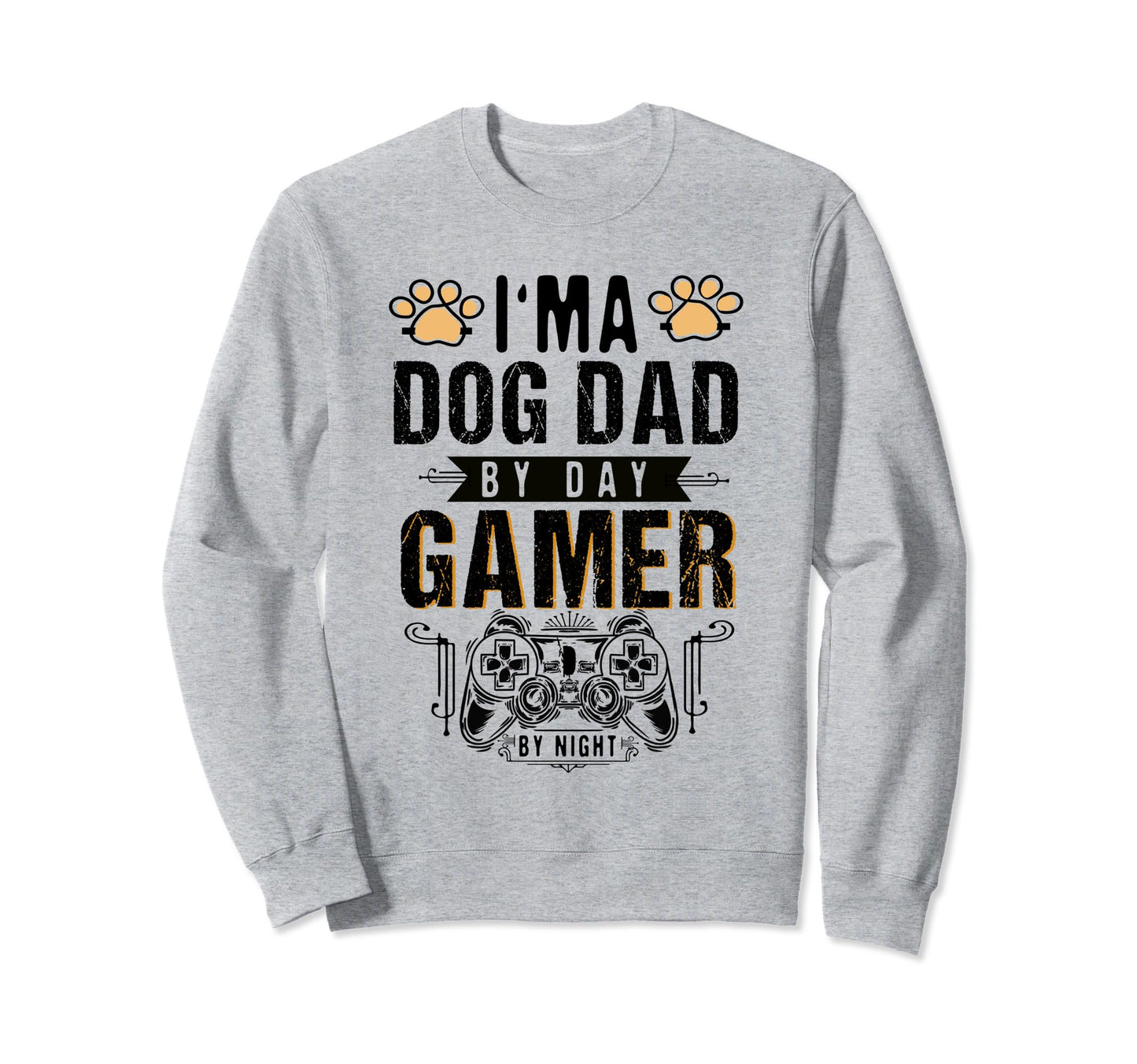Mens Dog Dad Day Gamer Night Fathers Sweatshirt - Graphic Print for Adults - T-Shirt, Sweatshirt, Hoodie