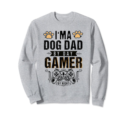 Mens Dog Dad Day Gamer Night Fathers Sweatshirt - Graphic Print for Adults - T-Shirt, Sweatshirt, Hoodie
