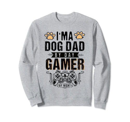 Mens Dog Dad Day Gamer Night Fathers Sweatshirt - Graphic Print for Adults - T-Shirt, Sweatshirt, Hoodie