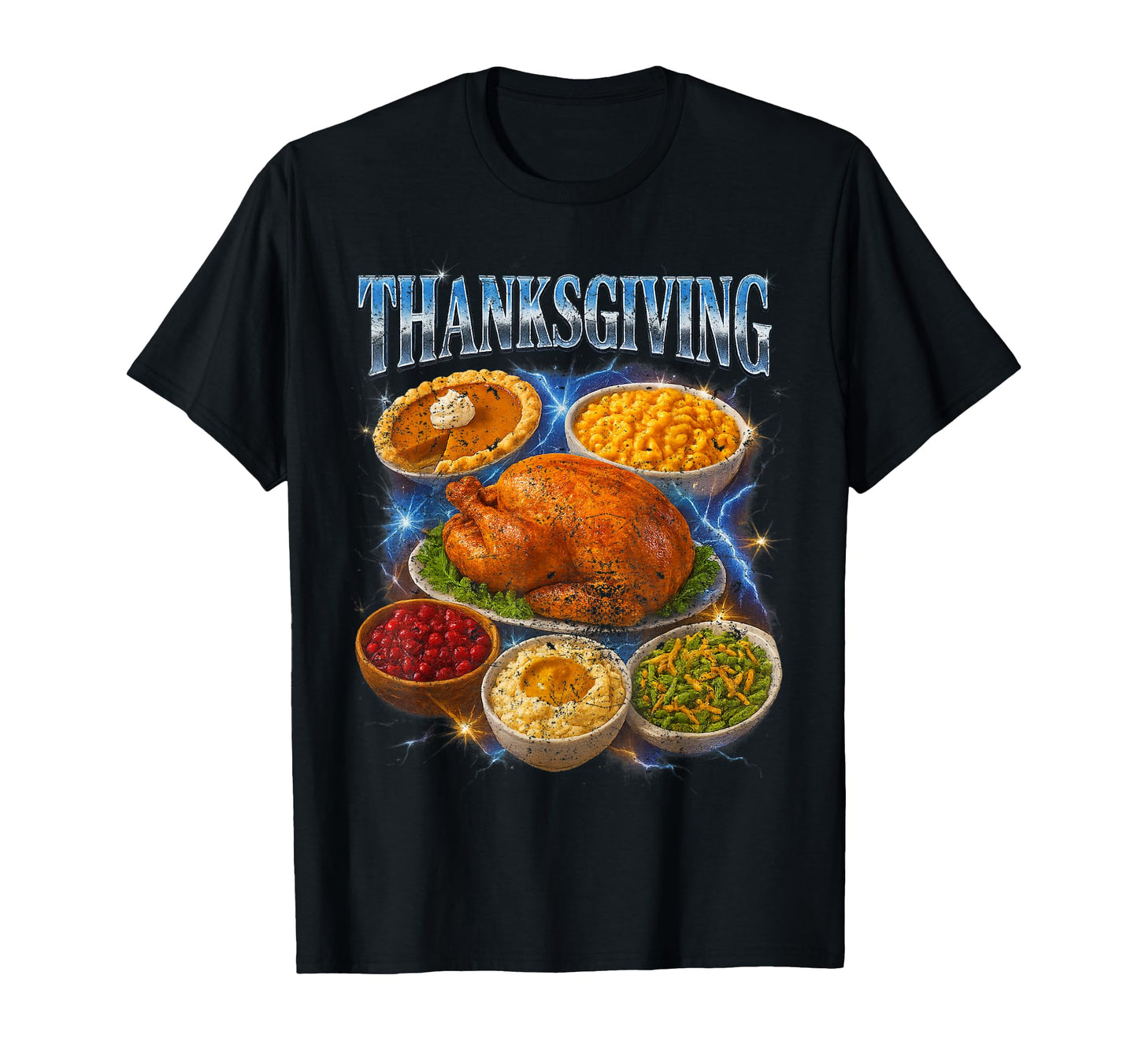 Awesome Thanksgiving 90S 2000S Hip Hop T-Shirt - Graphic Print for Adults - T-Shirt, Sweatshirt, Hoodie