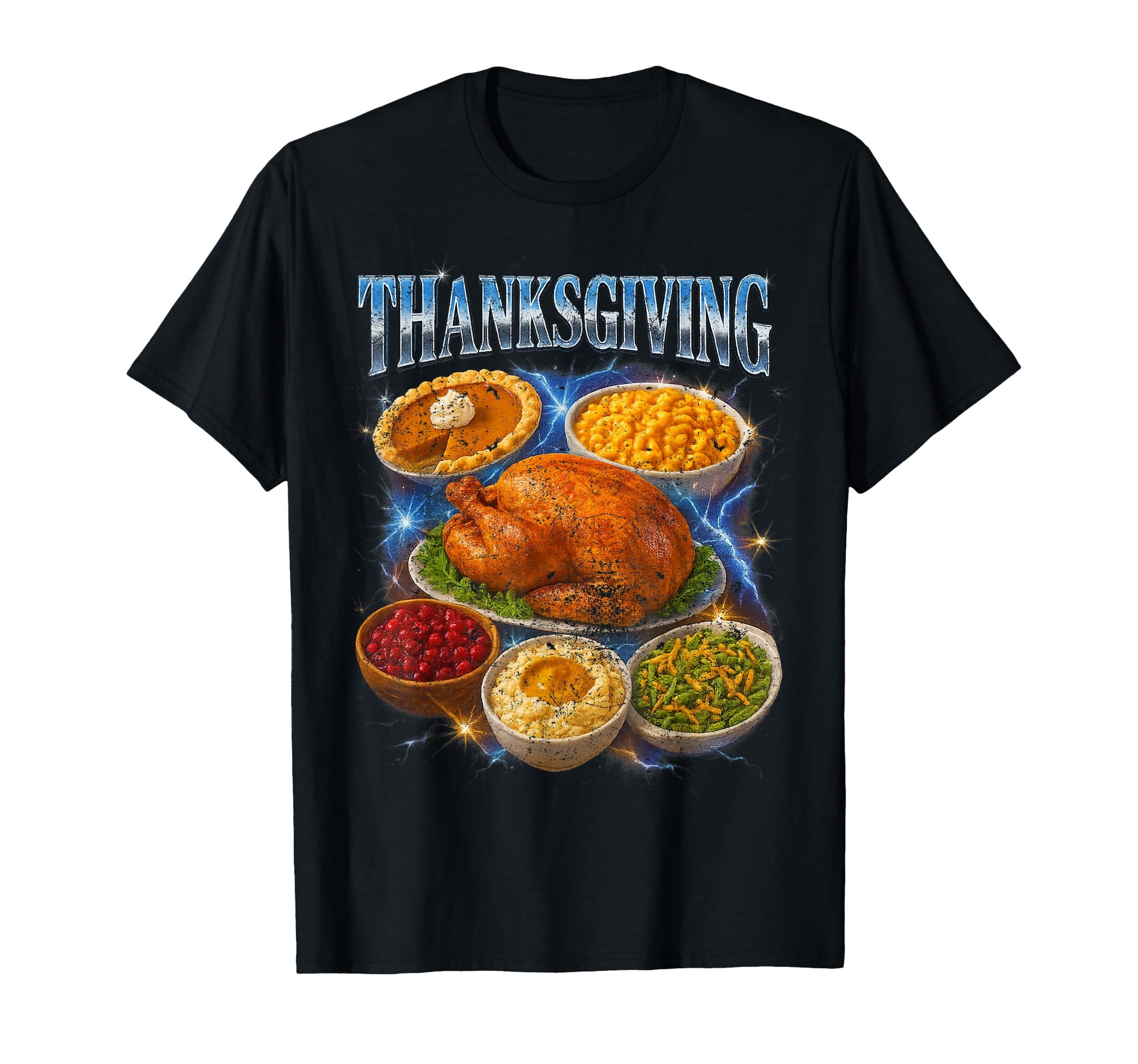 Awesome Thanksgiving 90S 2000S Hip Hop T-Shirt - Graphic Print for Adults - T-Shirt, Sweatshirt, Hoodie