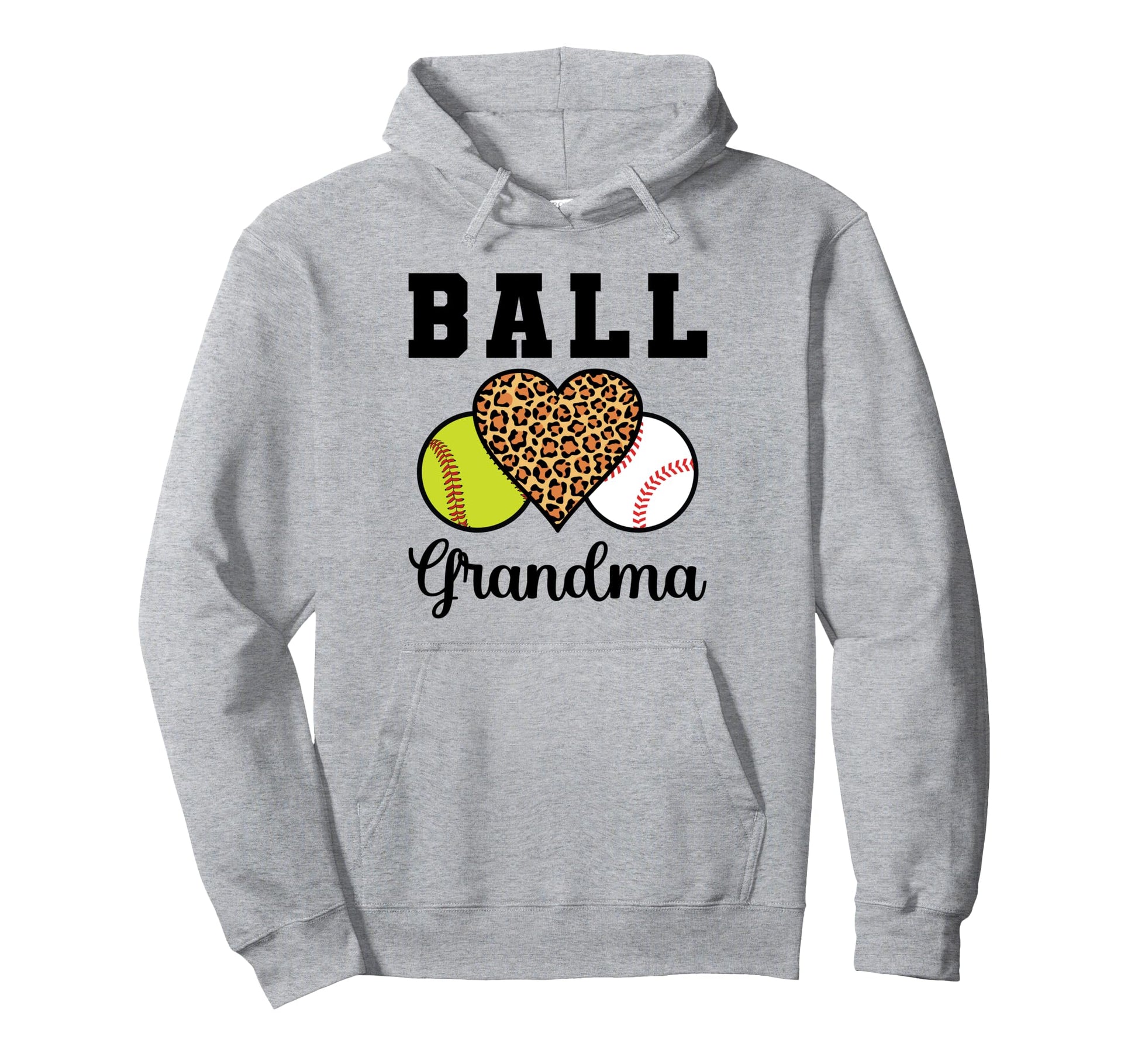 Ball Grandma Softball Baseball Hoodie - Graphic Print for Adults - T-Shirt, Sweatshirt, Hoodie