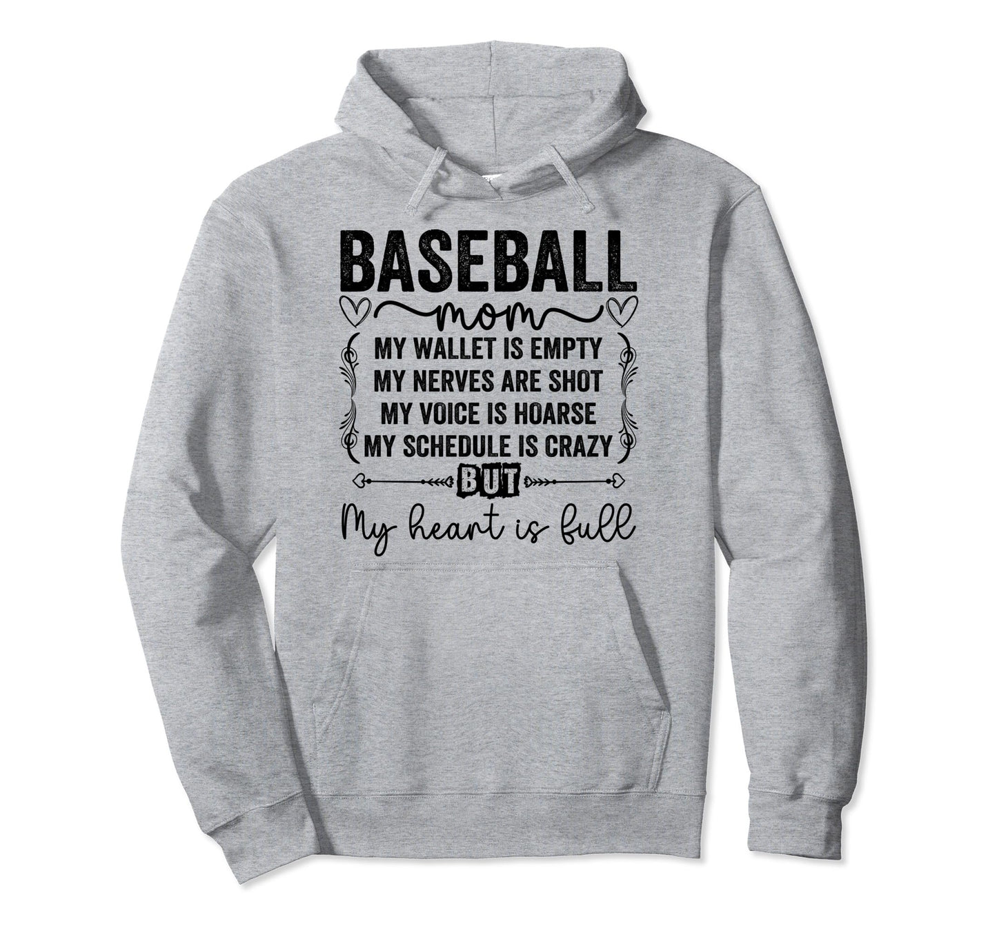 Funny Baseball Mom My Wallet Is Empty But Hoodie - Minimalist Print Unisex - T-Shirt, Sweatshirt, Hoodie