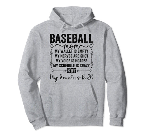 Funny Baseball Mom My Wallet Is Empty But Hoodie - Minimalist Print Unisex - T-Shirt, Sweatshirt, Hoodie