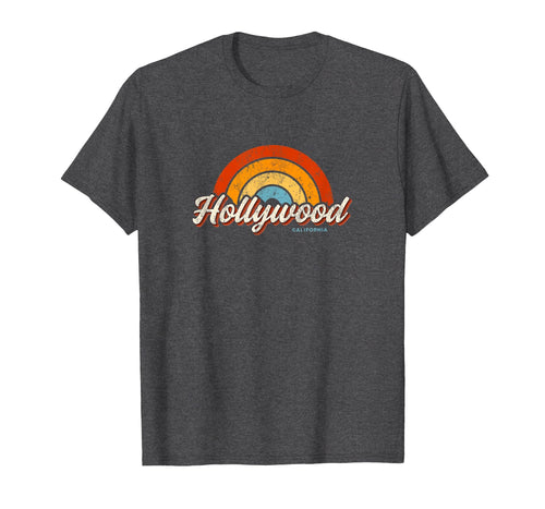 Hollywood California Ca Rainbow 70S T-Shirt - Trendy Graphic Men Women - T-Shirt, Sweatshirt, Hoodie