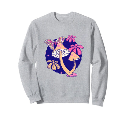 Funny Mushroom Lover Groovy Boho Sweatshirt - Fun Novelty Design for Adults - T-Shirt, Sweatshirt, Hoodie