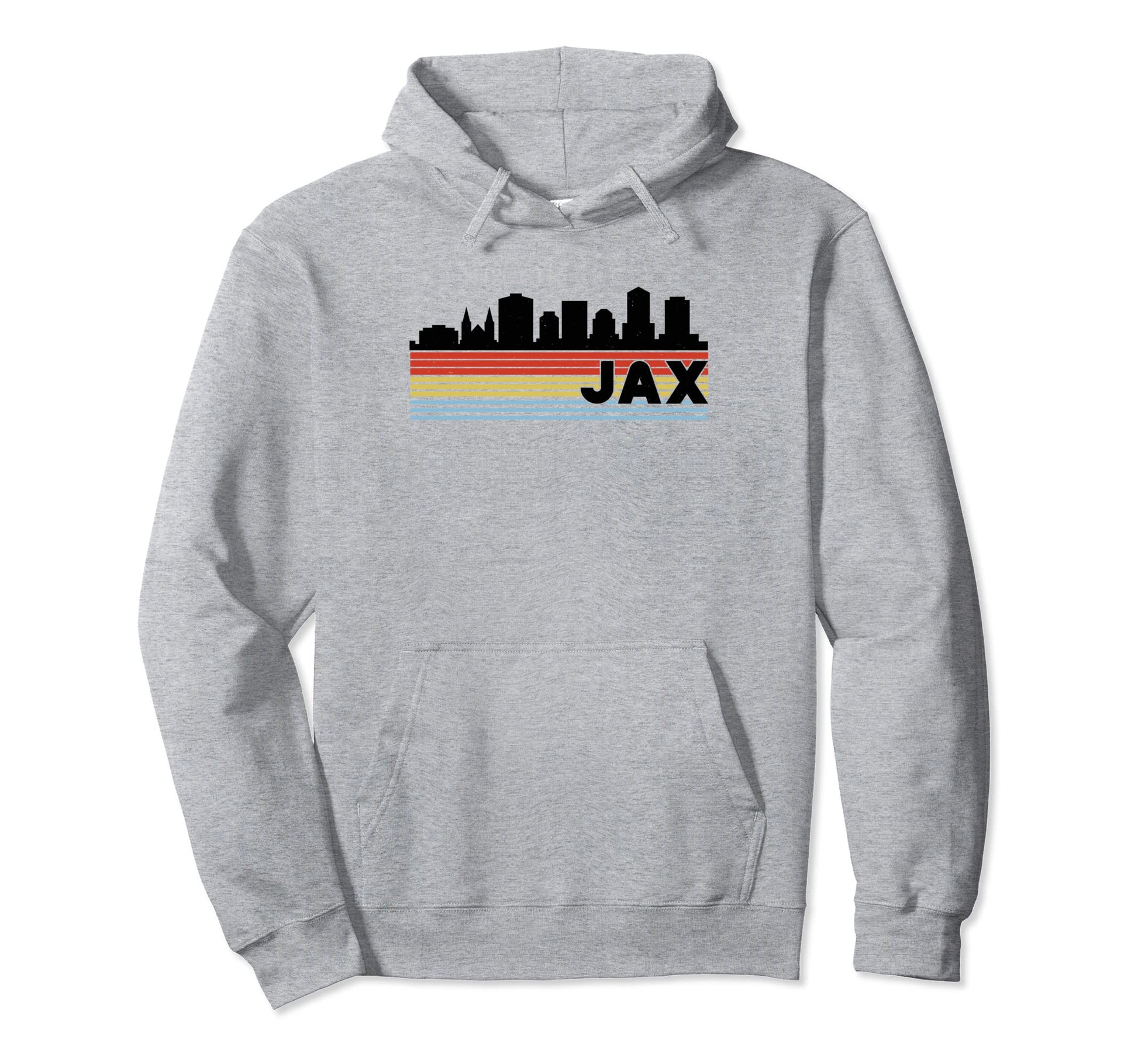 Jax Jacksonville Rainbow Striped City Hoodie - Unique Graphic Men Women - T-Shirt, Sweatshirt, Hoodie