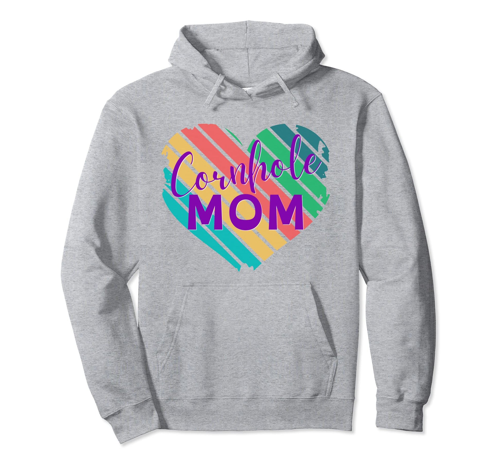 Cornhole Mom Heart Rainbow Bags Toss Hoodie - Custom Art Print Unisex - T-Shirt, Sweatshirt, Hoodie