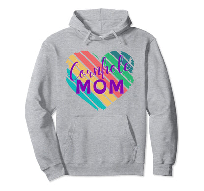 Cornhole Mom Heart Rainbow Bags Toss Hoodie - Custom Art Print Unisex - T-Shirt, Sweatshirt, Hoodie