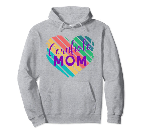Cornhole Mom Heart Rainbow Bags Toss Hoodie - Custom Art Print Unisex - T-Shirt, Sweatshirt, Hoodie