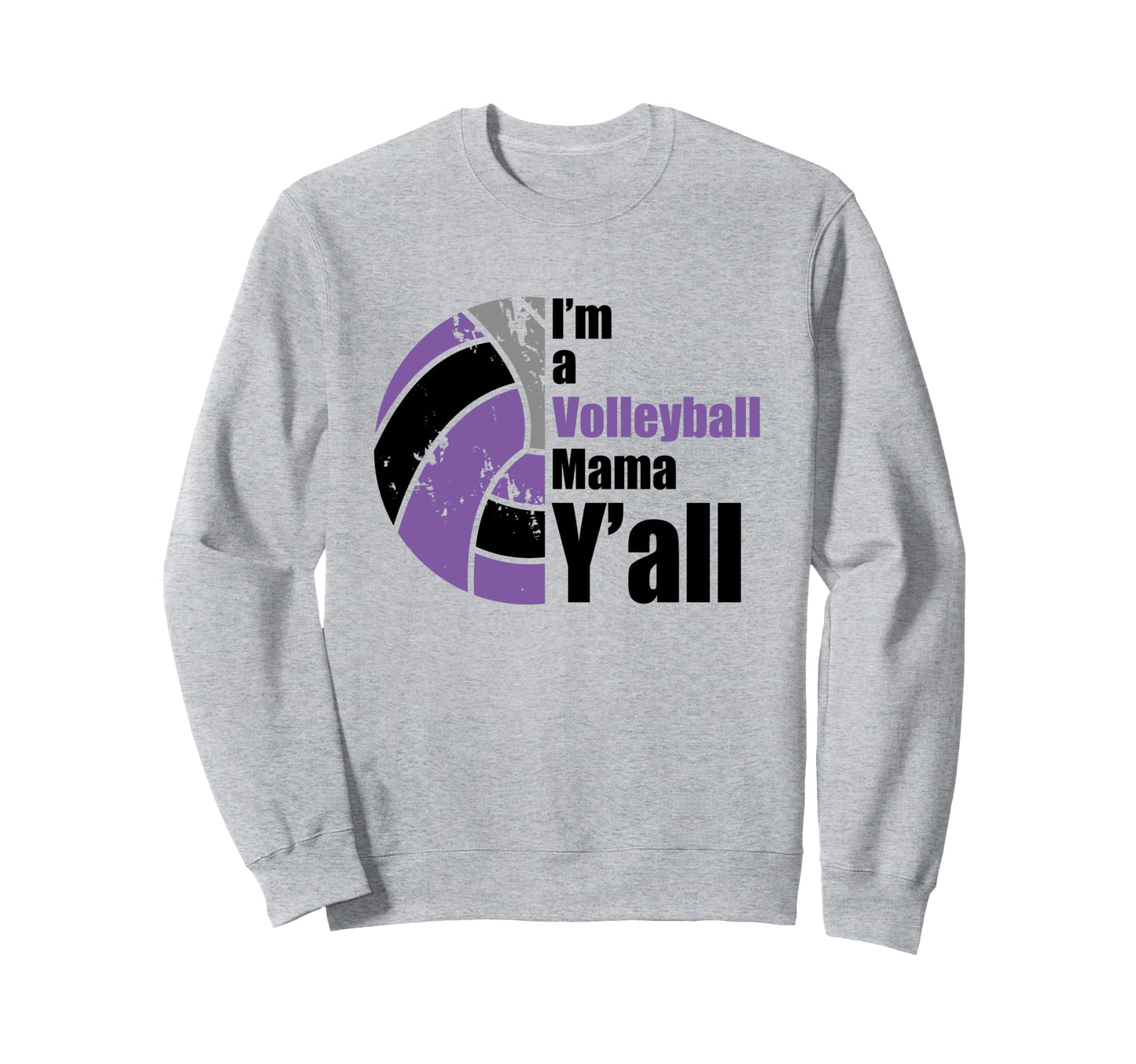 Purple Black Volleyball Mom Funny Sweatshirt - Unique Graphic for Adults - T-Shirt, Sweatshirt, Hoodie