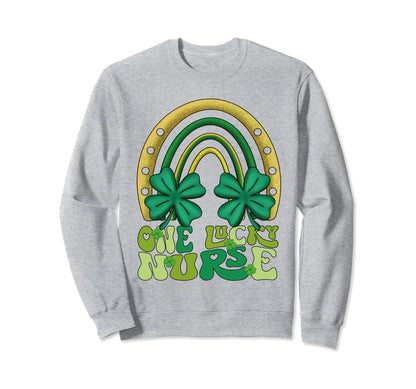 One Lucky Nurse Groovy Rainbow St Sweatshirt - Graphic Print Men Women - T-Shirt, Sweatshirt, Hoodie