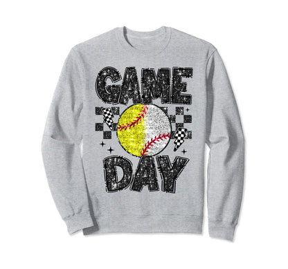 Softball Game Day Baseball Game Sweatshirt - Custom Art Print Men Women - T-Shirt, Sweatshirt, Hoodie