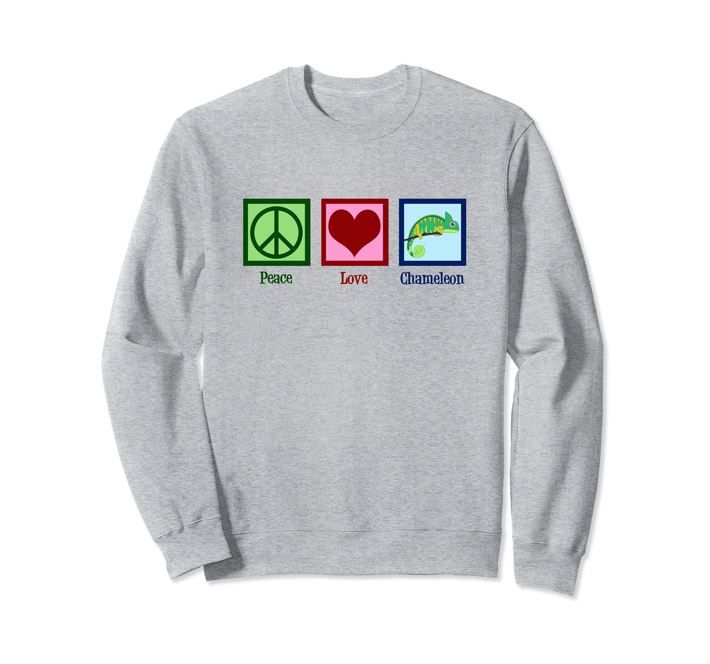 Chameleon Peace Love Chameleons Sweatshirt - Unique Graphic Men Women - T-Shirt, Sweatshirt, Hoodie