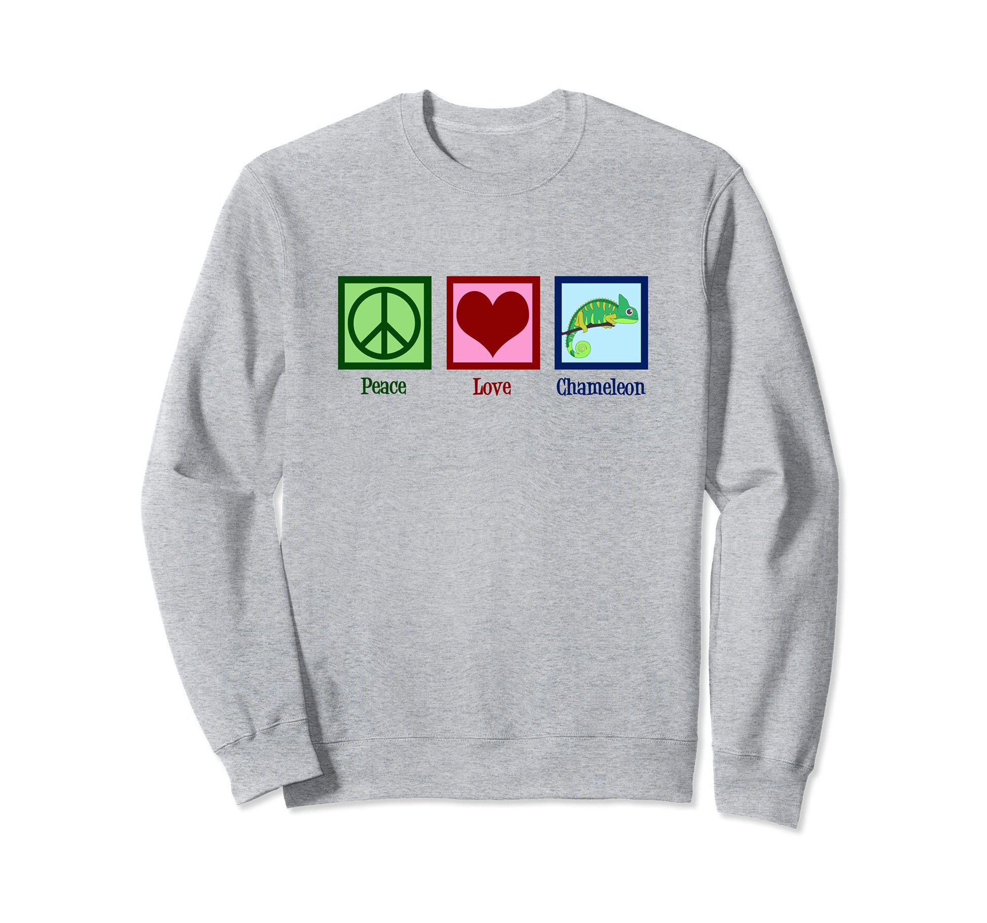 Chameleon Peace Love Chameleons Sweatshirt - Unique Graphic Men Women - T-Shirt, Sweatshirt, Hoodie