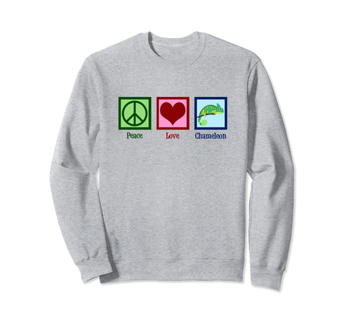 Chameleon Peace Love Chameleons Sweatshirt - Unique Graphic Men Women - T-Shirt, Sweatshirt, Hoodie